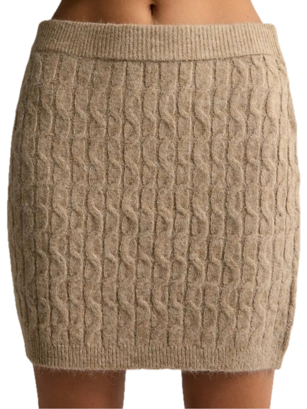 Vero Moda Skirt Vmelya in Dark Beige Silver Mink Melange Size Small